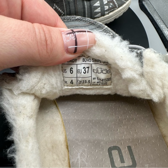 Hey Dude Wendy Boho Stripe Grey Slip On Fleece Lined Women 6 - Picture 10 of 10